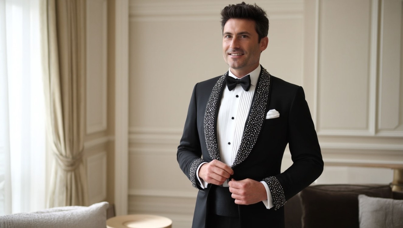 Costume de marié ultra glam : smoking luxe sur mesure | Costume Privé Paris