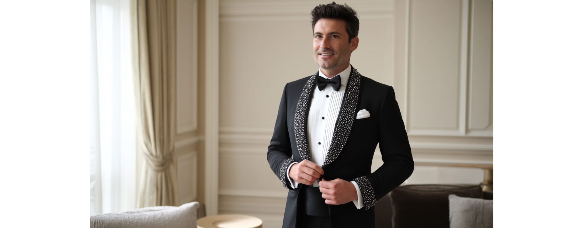 Costume de marié ultra glam : smoking luxe sur mesure | Costume Privé Paris