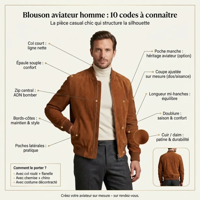 Blouson Aviateur Cuir Sur Mesure à Paris - Élégance et Personnalisation