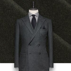 Costume Vert Flanelle paris sur mesure vert flanelle
