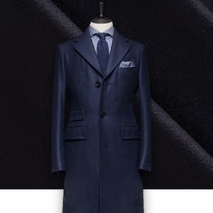 Manteau Bleu Nuit sur mesure paris