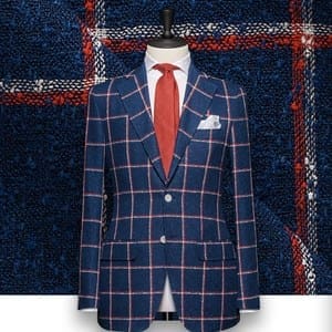 Blazer Bleu Carreaux sur mesure