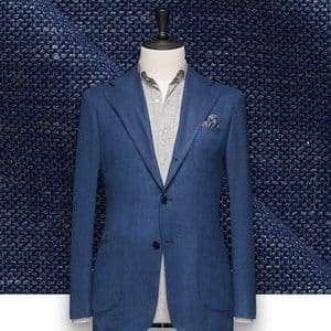 Blazer Bleu natté sur-mesure Paris