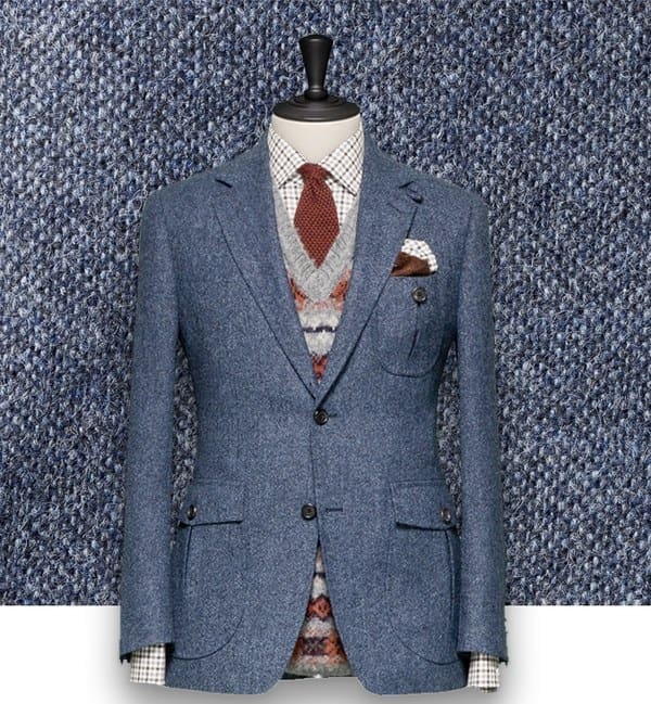 Blazer Bleu Gris Tweed casual tailleur paris