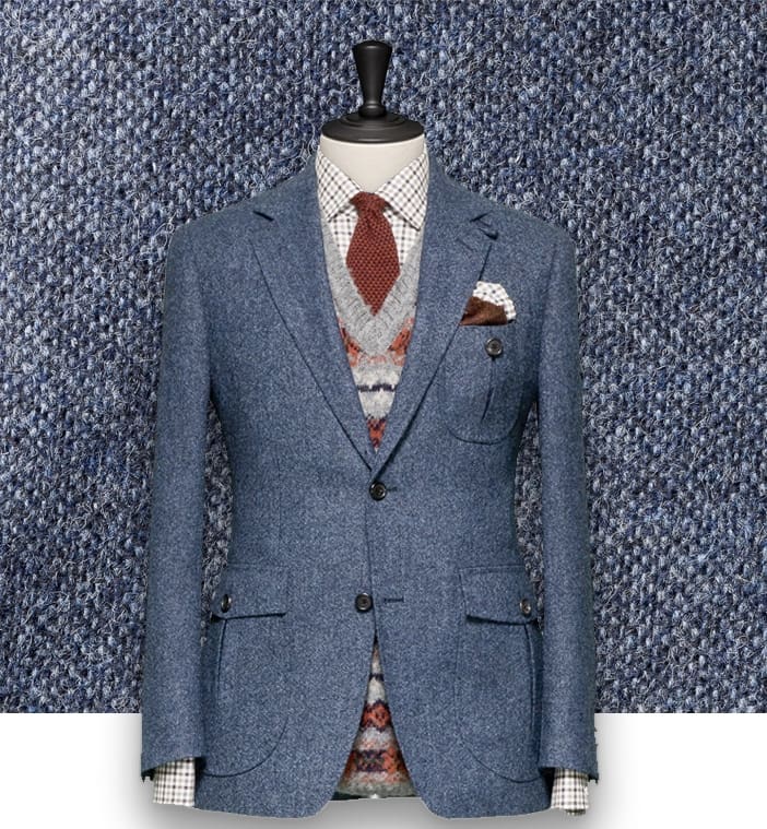 Blazer Bleu Gris Tweed casual