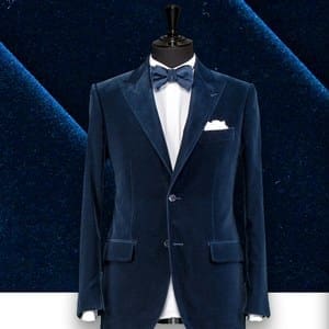 blazer velours bleu sur-mesure