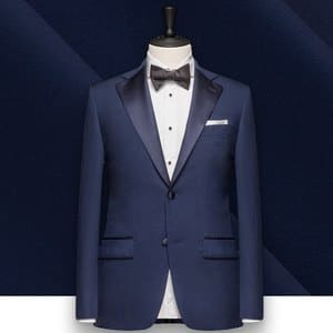 smoking bleu moyen tuxedo sur mesure paris, costume privé