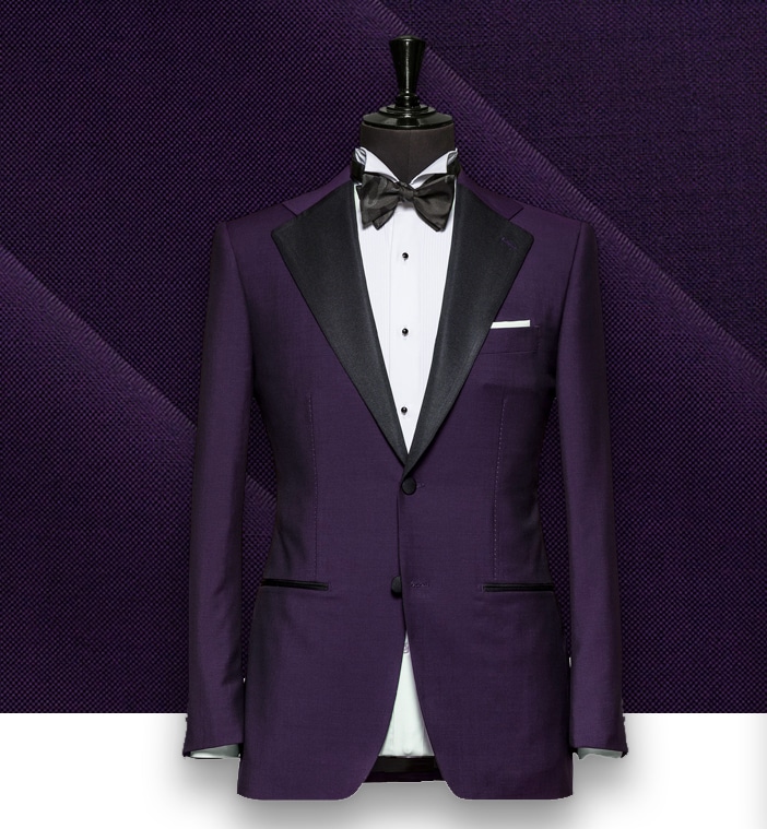 Smoking Violet Purple tuxedo sur mesure paris, costume privé