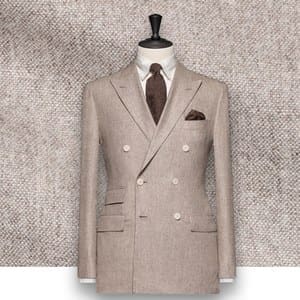 blazer beige flanelle sur-mesure tailleur costume privé paris