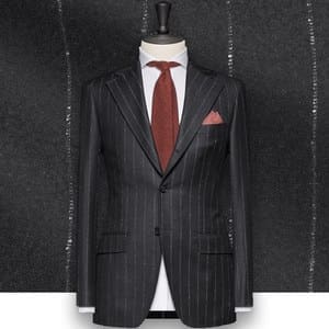 Costume gris Flanelle rayures craie tailleur costume privé paris