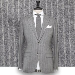 Costume gris clair Flanelle rayures tailleur costume sur mesure paris