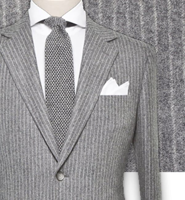 Costume gris clair Flanelle rayures tailleur costume sur mesure paris