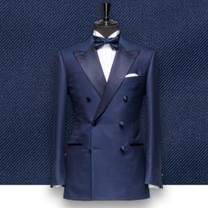 smoking bleu croisé tailleur sur-mesure