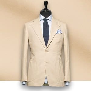 costume sur-mesure coton beige tailleur paris