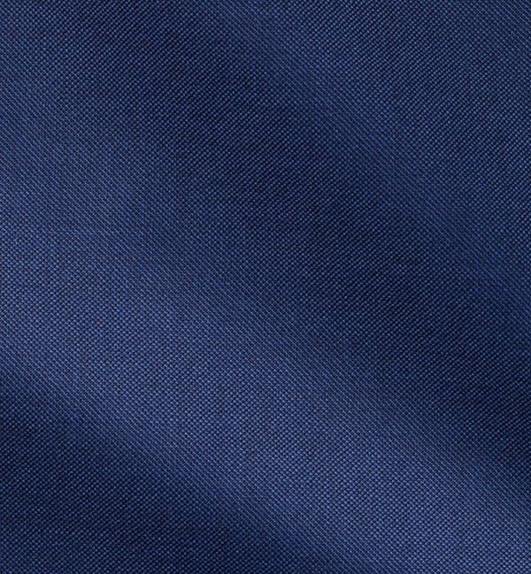 Costume bleu uni croisé costume sur mesure tissu
