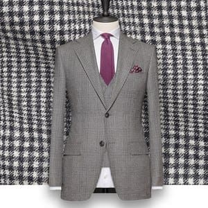 Costume Cérémonie gris Prince de Galles champêtre costume sur-mesure