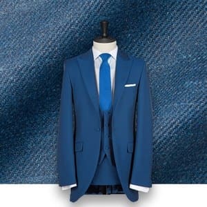costume bleu indigo cérémonie sur-mesure