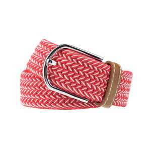 Ceinture tressée bicolore rouge blanc