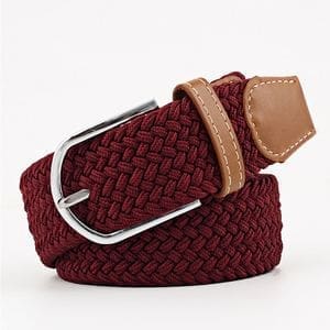 Ceinture tressée bordeaux