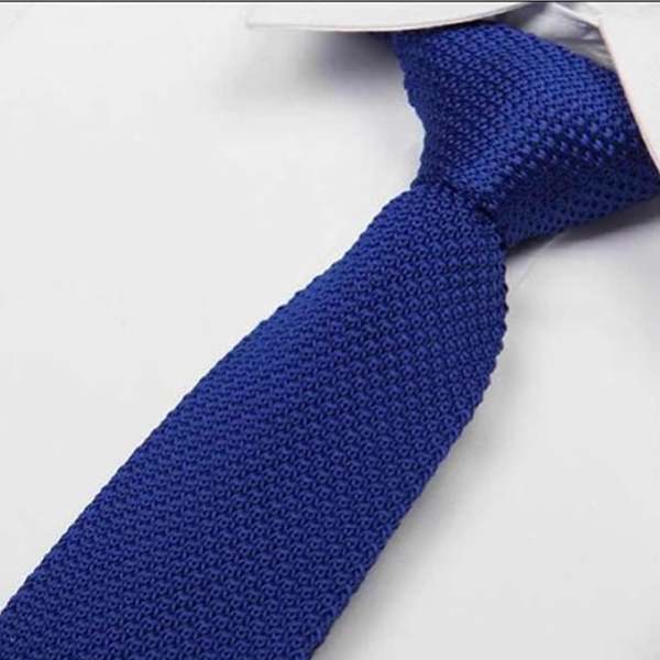 cravate tricot bleu roi maille cravate italienne