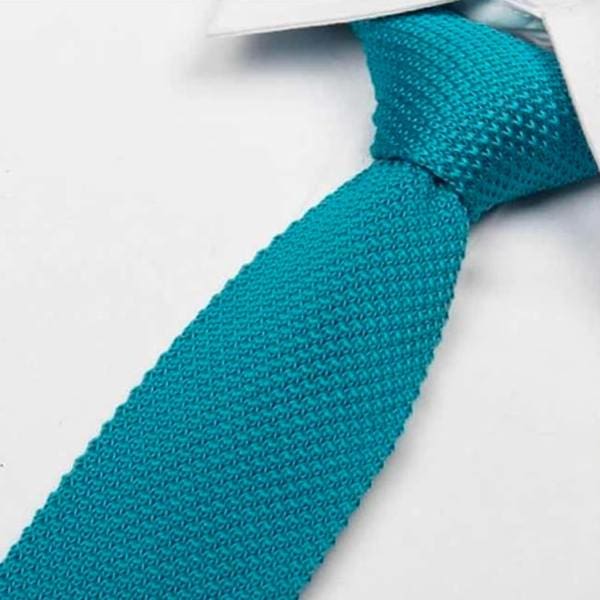 cravate tricot bleu turquoise maille cravate italienne