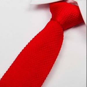 cravate tricot rouge vif maille cravate italienne
