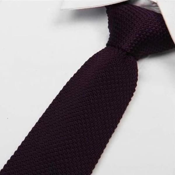 cravate tricot violet foncé maille cravate italienne violet foncé