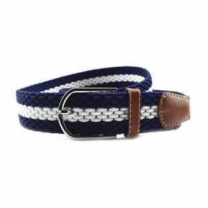 ceinture tressée grosse maille bleu blanc