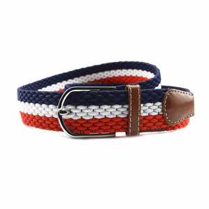 Ceinture Tressée grosse maille bleu blanc rouge