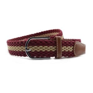 ceinture tressée bordeaux beige grosse maille