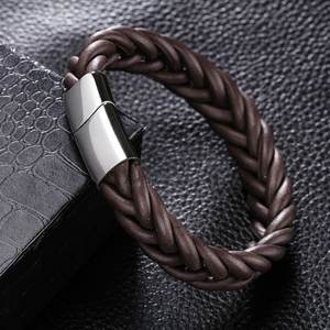 bracelet homme cuir tressé rond