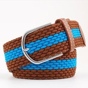 ceinture tressée bleu marron ligne
