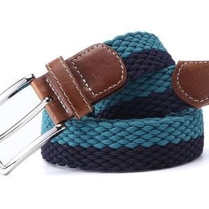 ceinture tressée bleu turquoise ligne
