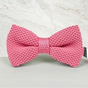 noeud papillon tricot rose clair mariage cérémonie maille tricot