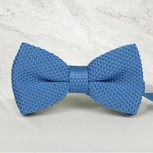 noeud papillon tricot bleu clair mariage cérémonie maille tricot