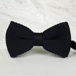 noeud papillon tricot noir mariage cérémonie maille tricot