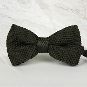 noeud papillon tricot vert kaki mariage cérémonie maille tricot