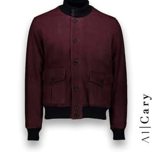 Blouson daim sur-mesure bordeaux A1 Cary costume privé paris fabrication sur mesure Italie