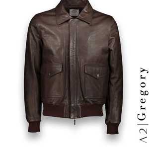 Blouson cuir marron A2 bomber cuir sur mesure Costume Privé Paris