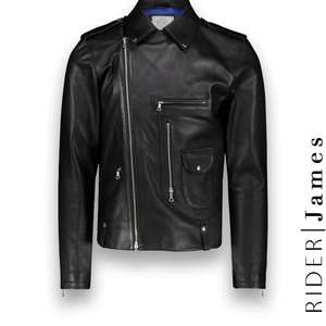 Blouson biker Cuir Noir James costume privé paris fabrication sur mesure Italie