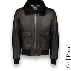 Blouson cuir noir G1 bomber cuir sur mesure Costume Privé Paris