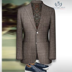 blazer brun tweed été