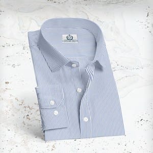 Chemise blanche rayures giro inglese sur mesure