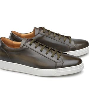 baskets cuir vert Carlos Santos