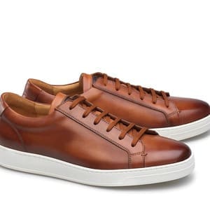 baskets cuir cognac Carlos Santos