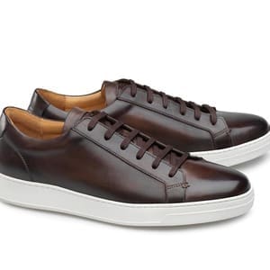 baskets cuir marron Carlos Santos