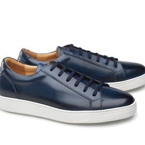 baskets cuir bleu