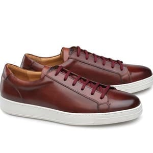 baskets cuir bordeaux Carlos Santos