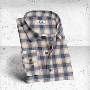chemise carreaux beige bleu sur mesure paris costume privé