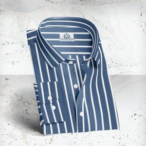 chemise rayures bleu blanc sur mesure costume privé paris